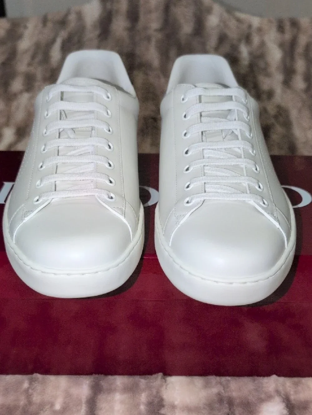 Gucci Ace White Leather Sneakers Mens UK Sz 11.5 - New In Box